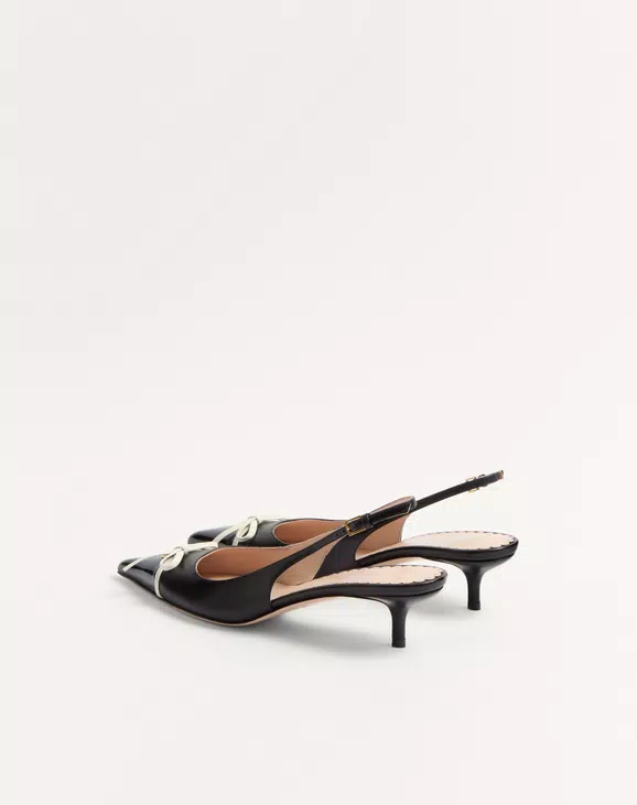 Valentino Bepointy Slingback Pump In Patent Leather And Kidskin 45Mm - Image 4